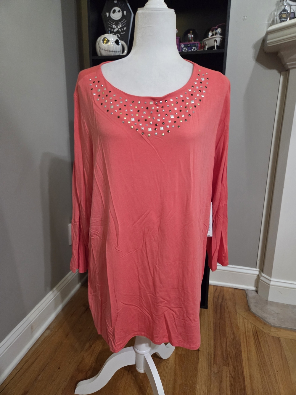 Investments Coral Studded Scoop Neck Tunic
